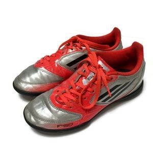 Kids Soccer Shoes Silver-Orange